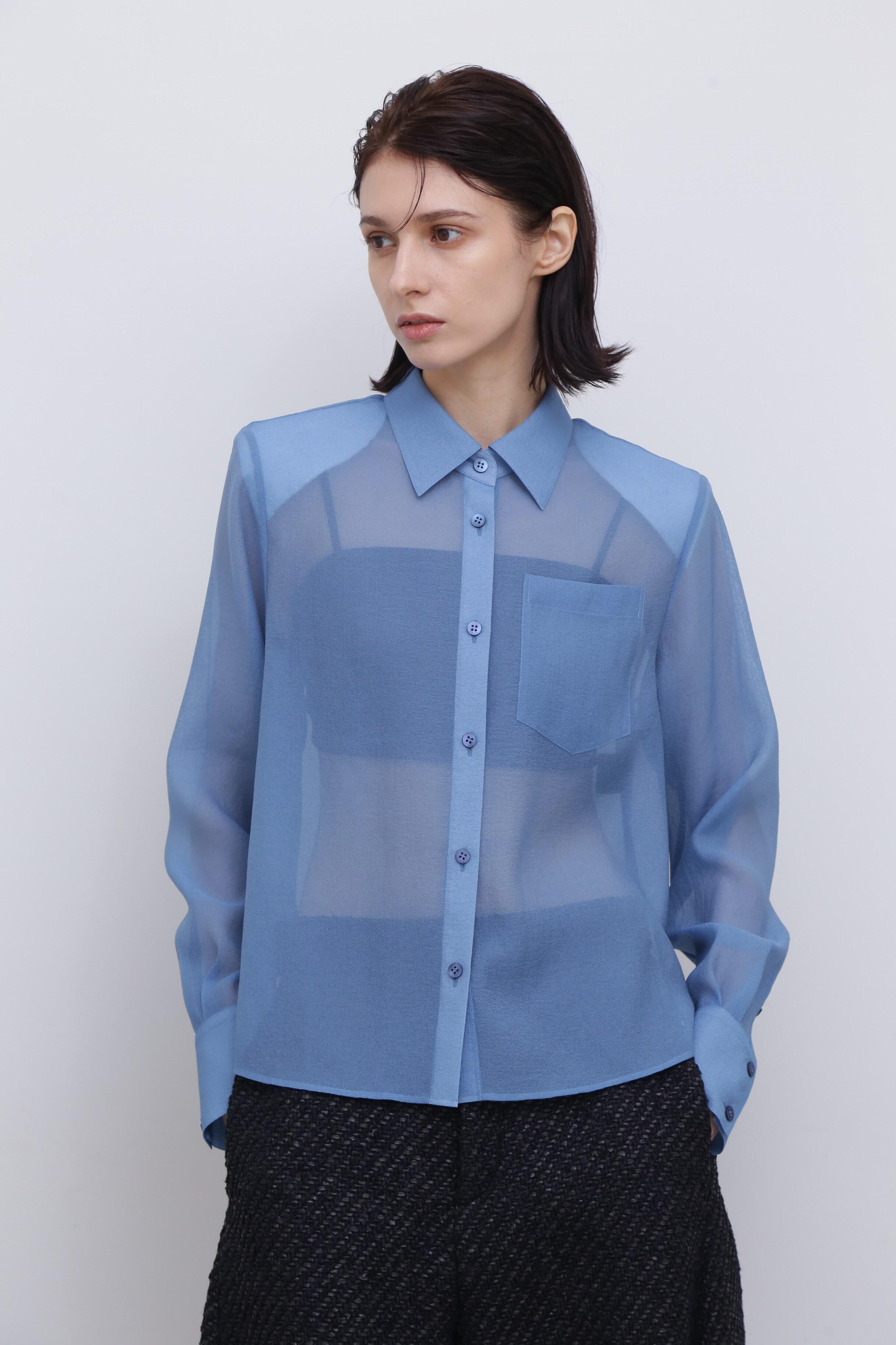 ADORE <UNiPH>トリアセオーガンブラウス (ブルー, 1) アドーア ELLE SHOP ADORE <UNiPH>トリアセオーガンブラウス (ブルー, 1) アドーア ELLE SHOP