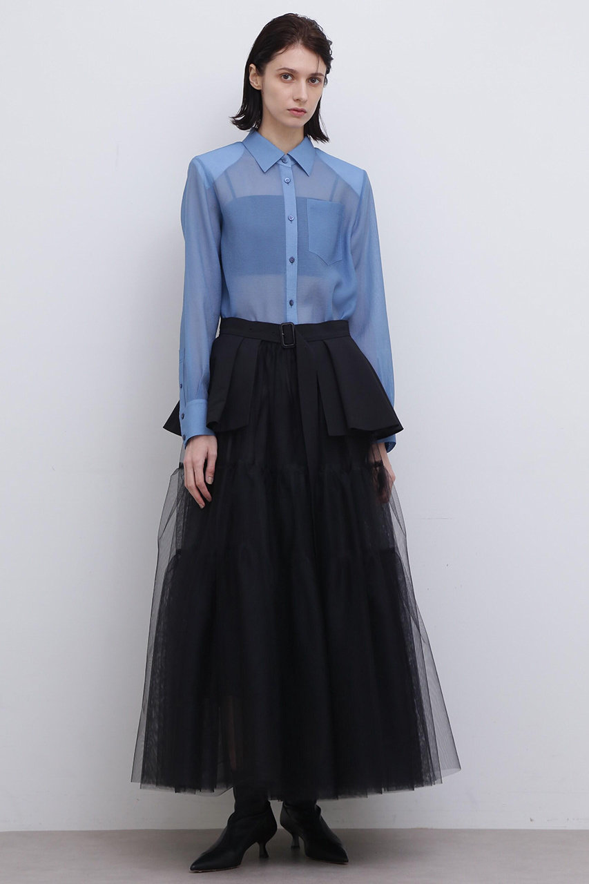 ADORE ＜UNiPH＞ブライトチュールスカート (ブラック, １) アドーア ELLE SHOP