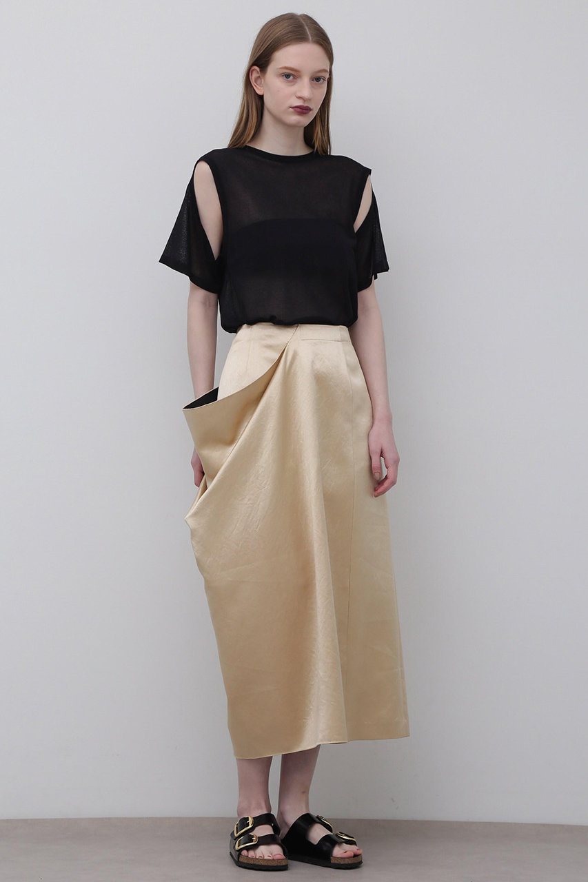 ADORE <UNiPH>ワッシャーサテンスカート (ベージュ, 1) アドーア ELLE SHOP