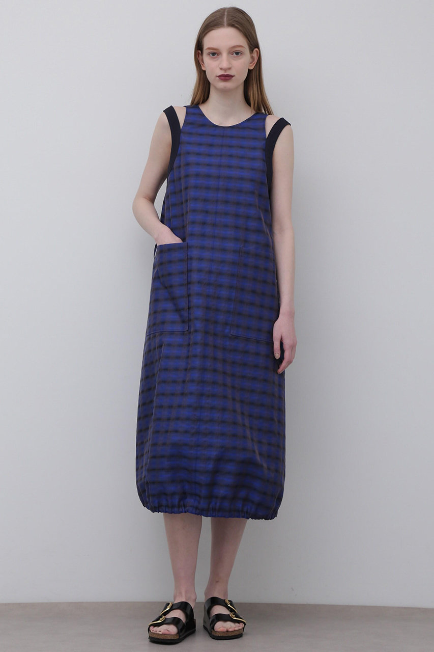 ADORE ＜UNiPH＞スパークルチェックジャガードワンピース (ブルー, １) アドーア ELLE SHOP