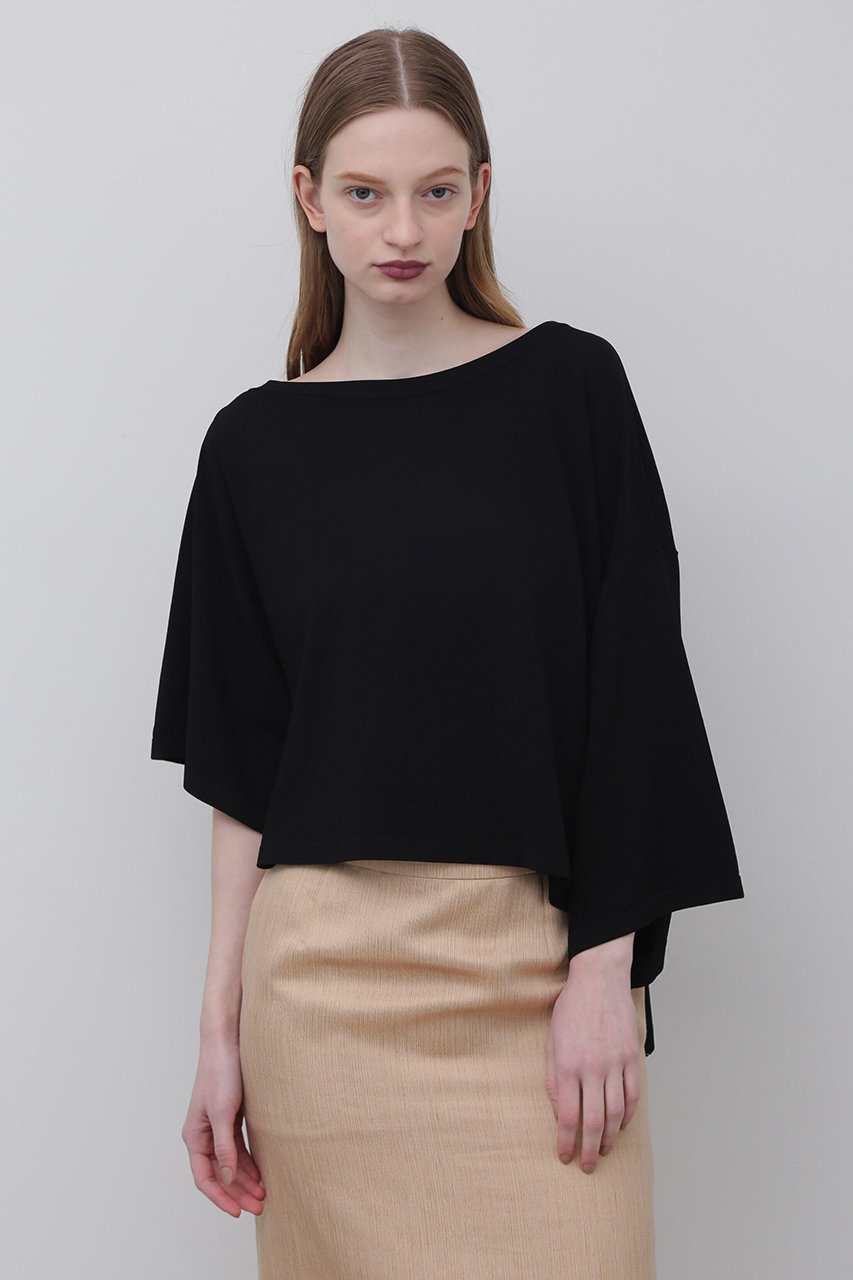 ADORE ＜UNiPH＞ソフトストレッチニットプルオーバー (ブラック, １) アドーア ELLE SHOP