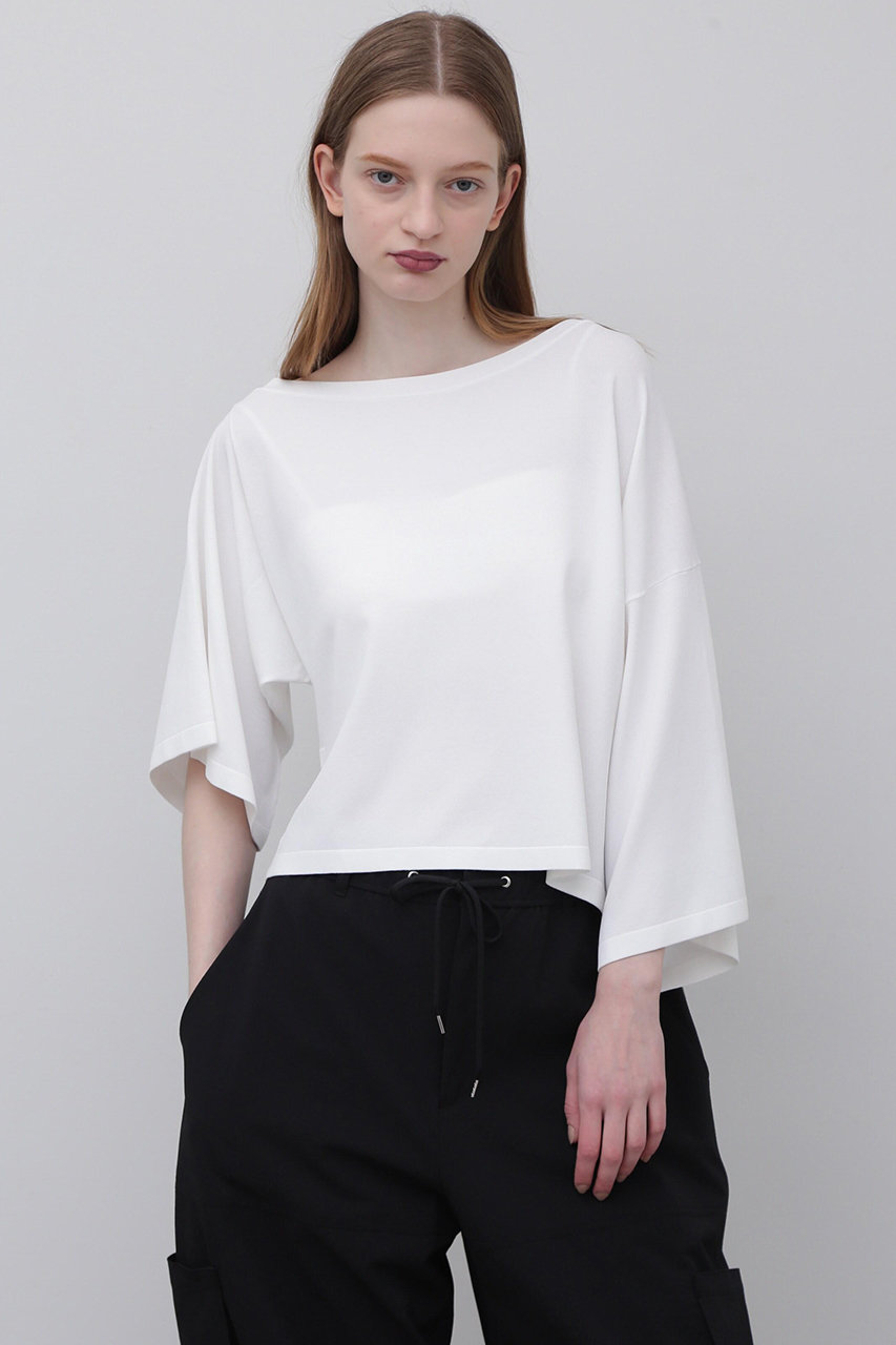 美品アドーア カットソー プルオーバーブラウス 花柄 ホワイト系 黒 38 M Sawa a la mode（サワアラモード） ブラウス レディース トップス