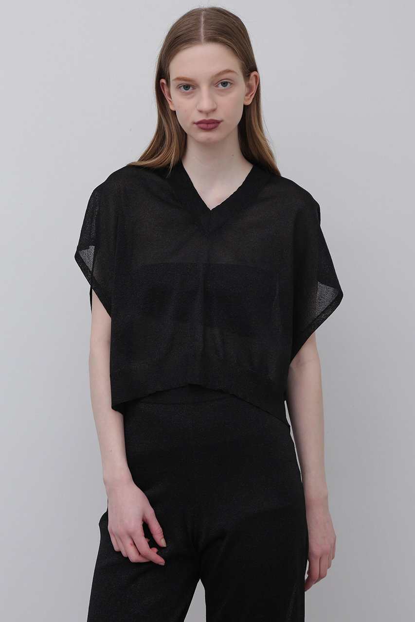 ADORE ＜UNiPH＞メタリックニット (ブラック, １) アドーア ELLE SHOP