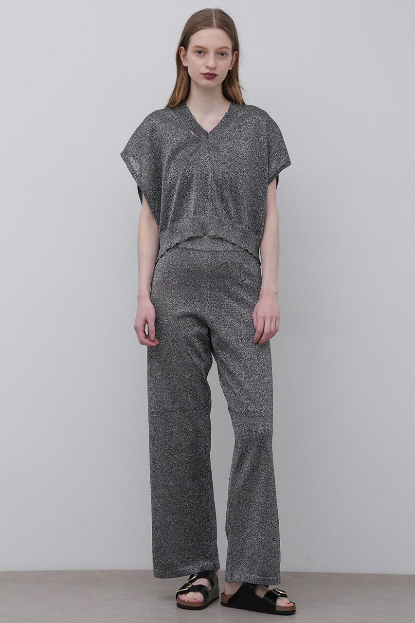 ADORE ＜UNiPH＞メタリックニットパンツ (グレー, １) アドーア ELLE SHOP