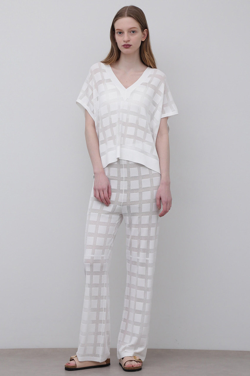 ADORE ＜UNiPH＞アイレットドライニットパンツ (ホワイト, １) アドーア ELLE SHOP