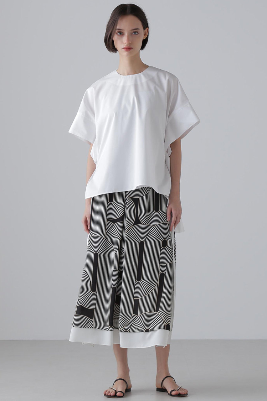 美品　アドーア　ホワイト ゆったりブラウス　トップス 半袖　38 シンプル ADORE(アドーア)｜コンパクトコットンブラウス/ホワイト の通販