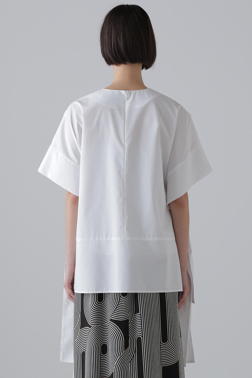 美品　アドーア　ホワイト ゆったりブラウス　トップス 半袖　38 シンプル ADORE(アドーア)｜コンパクトコットンブラウス/ホワイト の通販