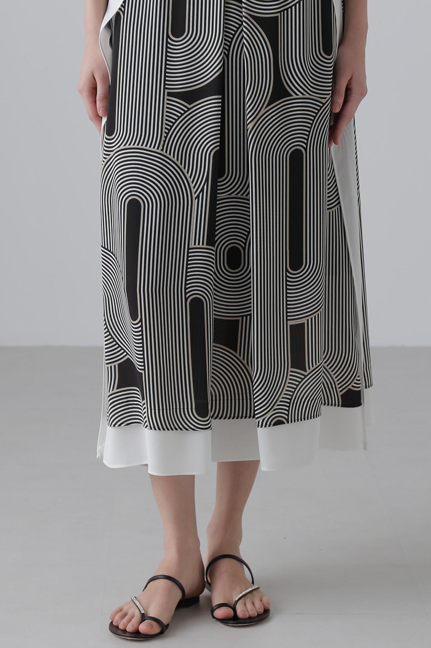 ADORE(アドーア)｜メイズプリントスカート/ブラック の通販