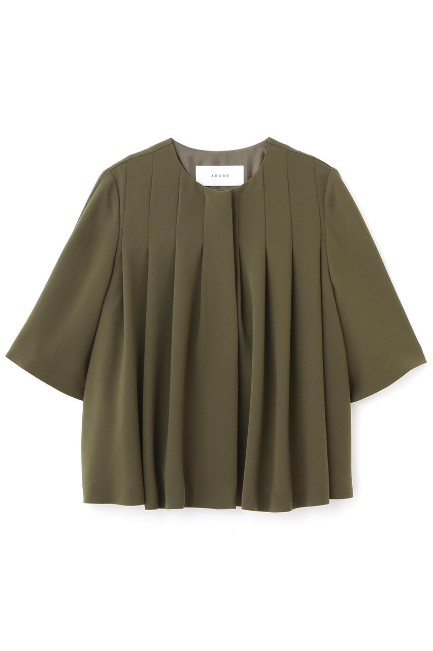 ADORE ドライタッチジョーゼットジャケット (カーキ, 38) アドーア ELLE SHOP ADORE ドライタッチジョーゼットジャケット (カーキ, 38) アドーア ELLE SHOP