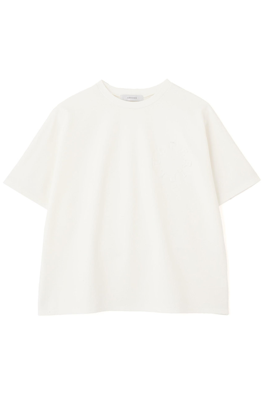 ADORE エンボスロゴT (ホワイト, 38) アドーア ELLE SHOP ADORE エンボスロゴT (ホワイト, 38) アドーア ELLE SHOP