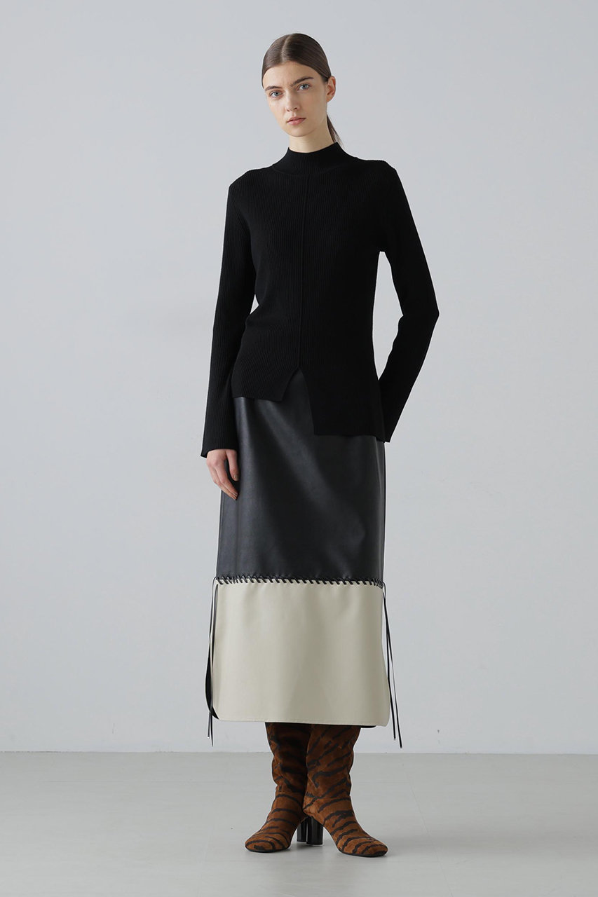 新品アドーア　レザースカート ADORE(アドーア)｜【予約販売】◇レースアップフェイクレザースカート