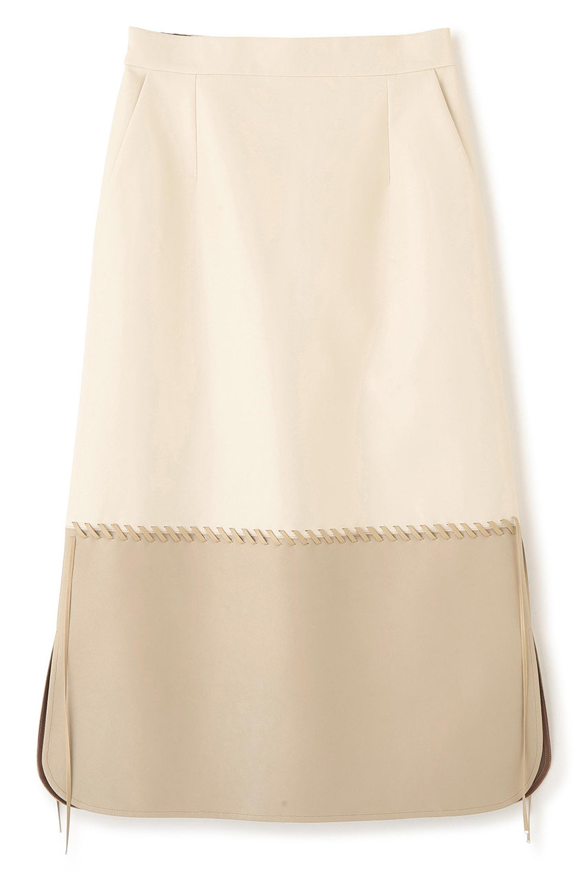 アドーア/ADOREの◆レースアップフェイクレザースカート(ホワイト/5316120114)