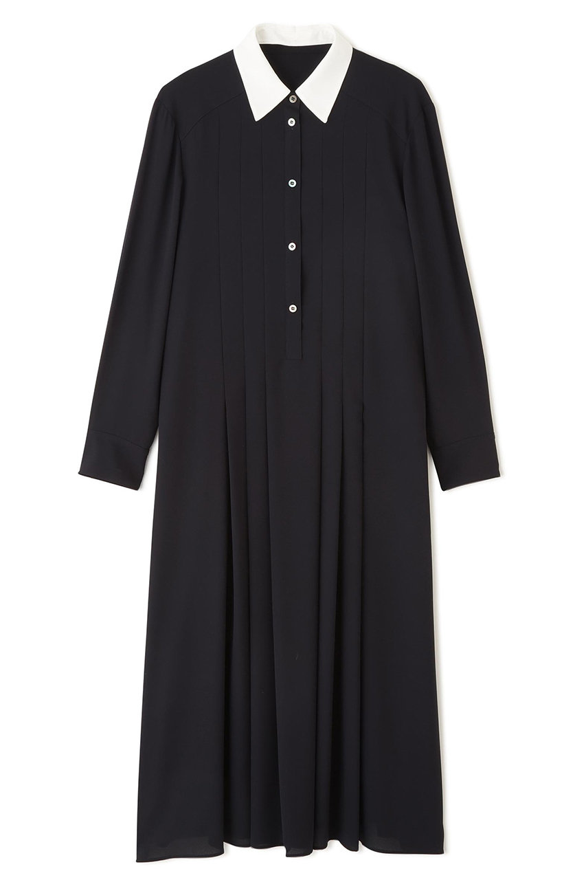 アドーア　長袖シャツワンピース　ネイビー　ワンピース ADORE(アドーア)｜【予約販売】◇ライトジョーゼットワンピース