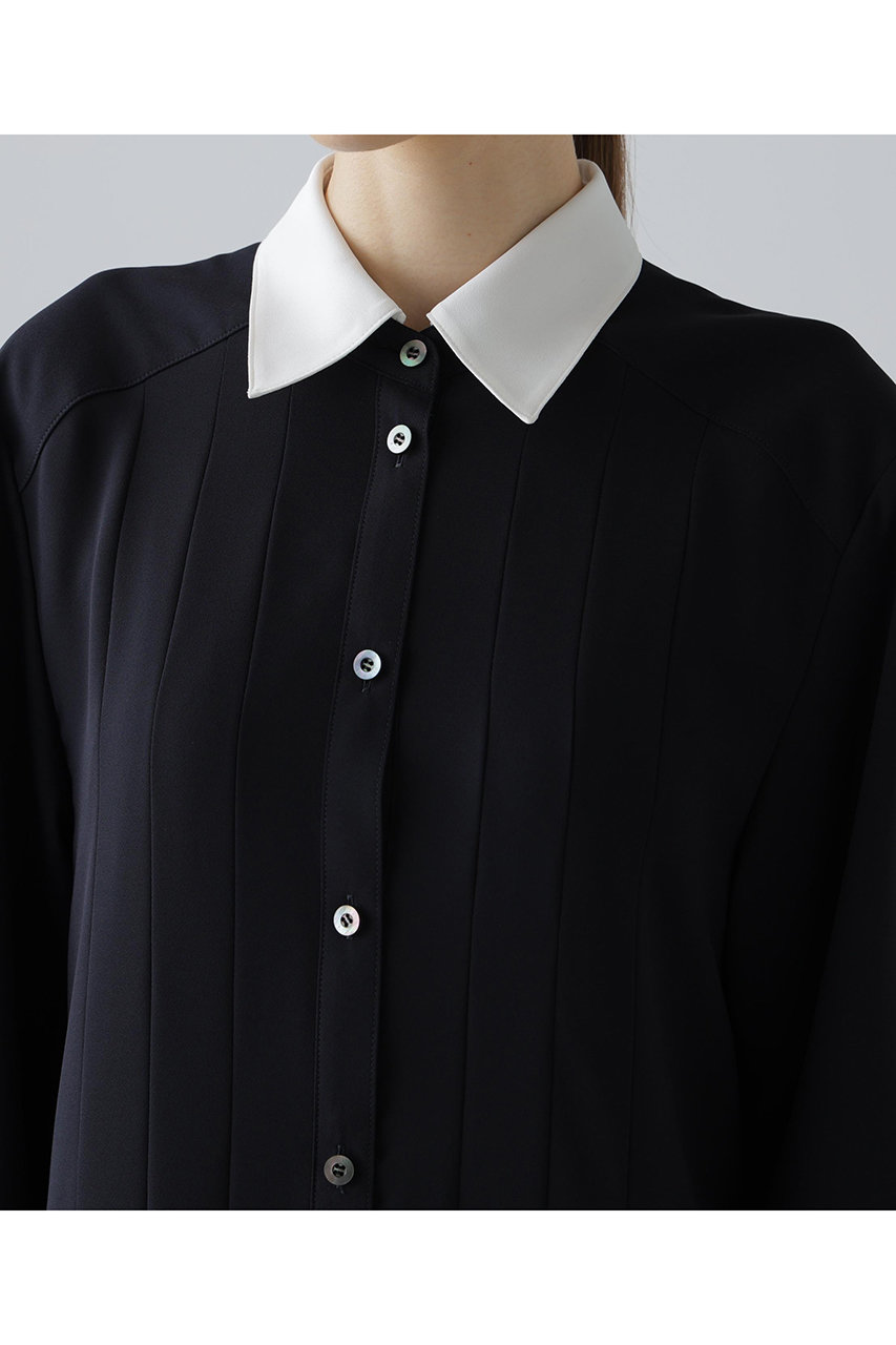 ADORE ジョーゼットワンピース　36 ネイビー 中古・古着通販】ADORE (アドーア) クリアジョーゼットワンピース