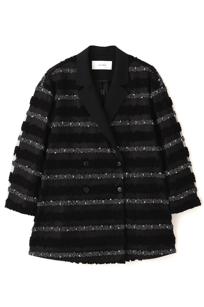 アドーア/ADOREの【予約販売】◆チャンキーテープボーダージャケット(ブラック/5316150101)