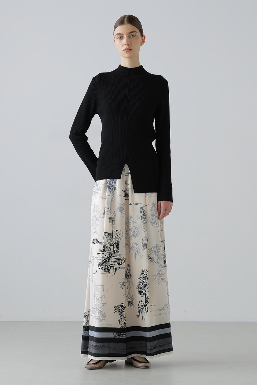 ADORE(アドーア)｜◇ダブルリブニット/ブラック の通販｜ELLESHOP