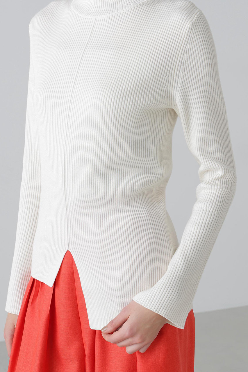 アドーア　ADORE リブニット カットソー ホワイト ADORE(アドーア)｜【予約販売】◇ダブルリブニット/ホワイト の通販