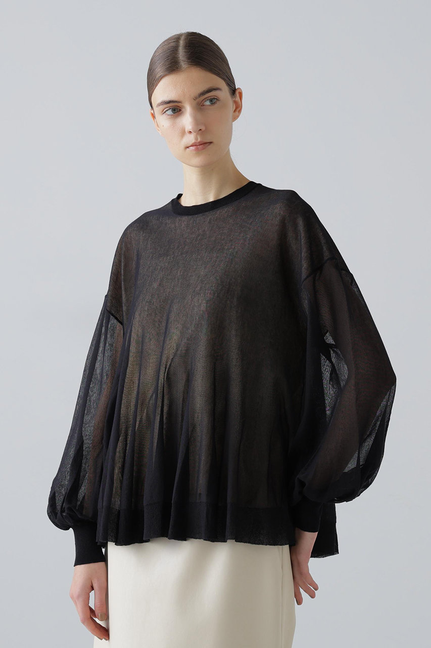 ADORE(アドーア)｜【予約販売】シアーレイヤードニット/ブラック の