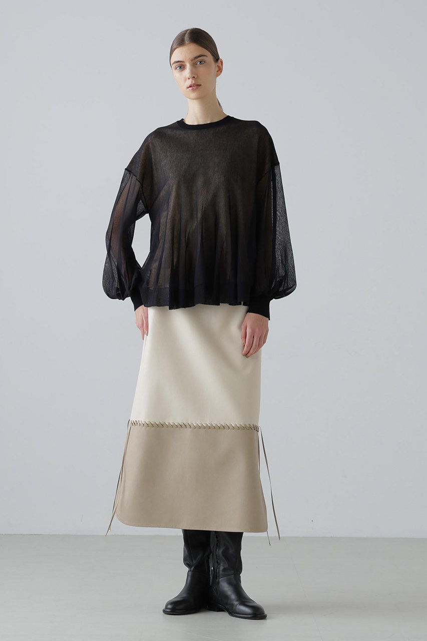 ADORE(アドーア)｜【予約販売】シアーレイヤードニット/ブラック の