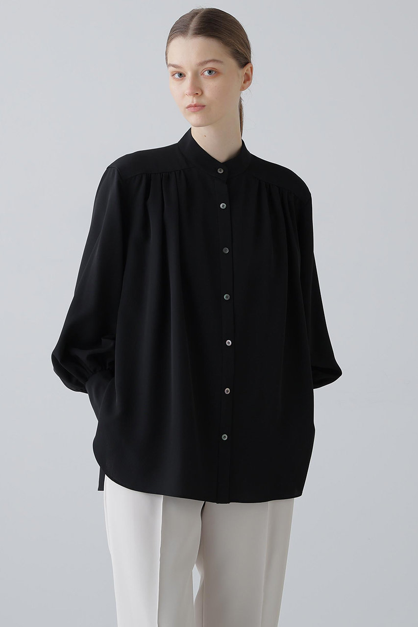 ADORE(アドーア)｜ドライタッチツイルブラウス/ブラック の通販