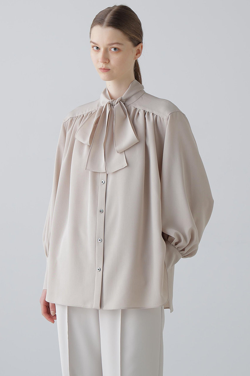 ADORE　アドーア　トリプルツイストブラウス ベージュ　アシメ　ケープ　美品 ADORE(アドーア)｜ドライタッチツイルブラウス/ベージュ の通販