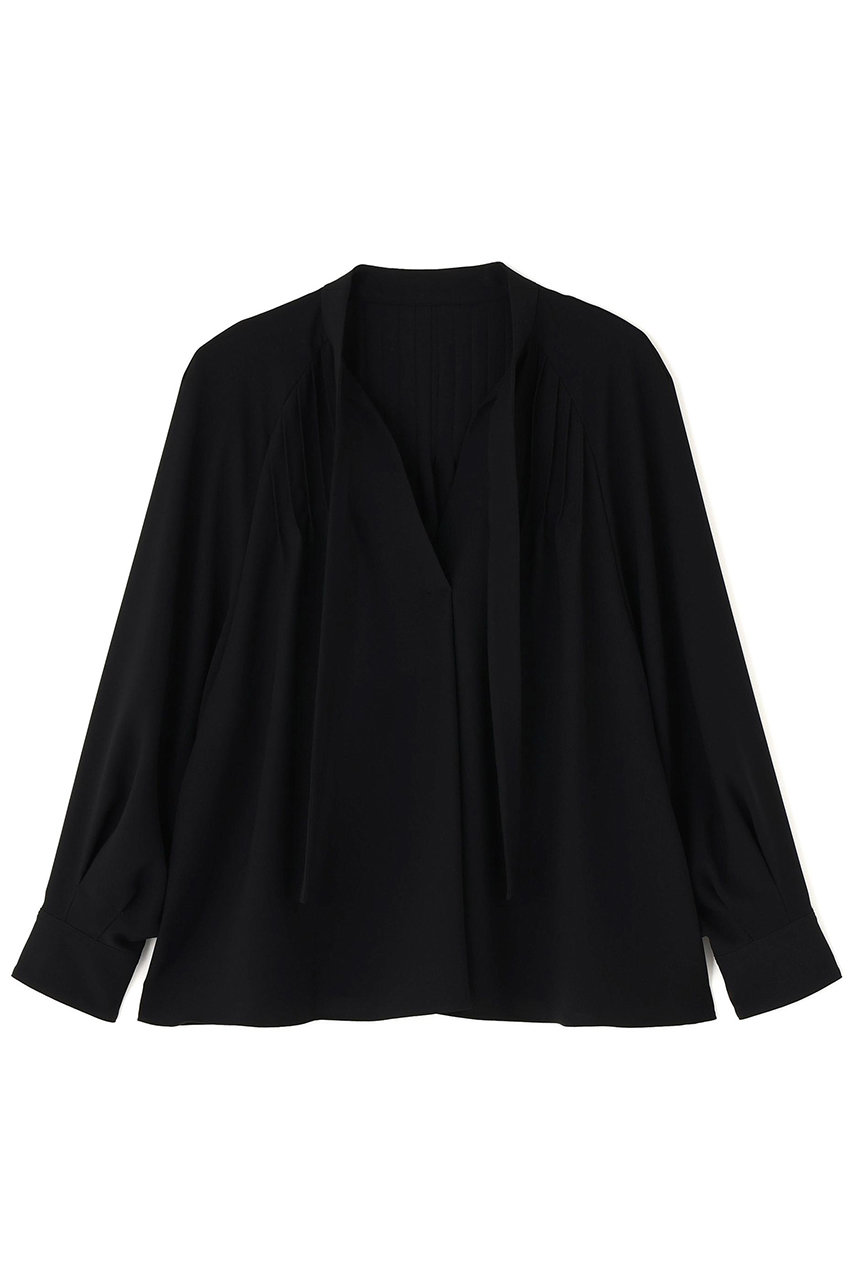 ADORE バックサテンジョーゼットブラウス (ブラック, 38) アドーア ELLE SHOP