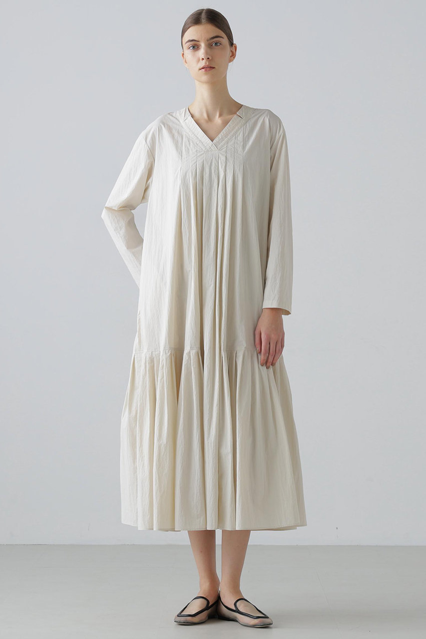 ADORE　アドーア　ロングワンピース　リブニット　スリット　ベージュ　38 ADORE(アドーア)｜【予約販売】ライトナイロンワンピース/ベージュ の