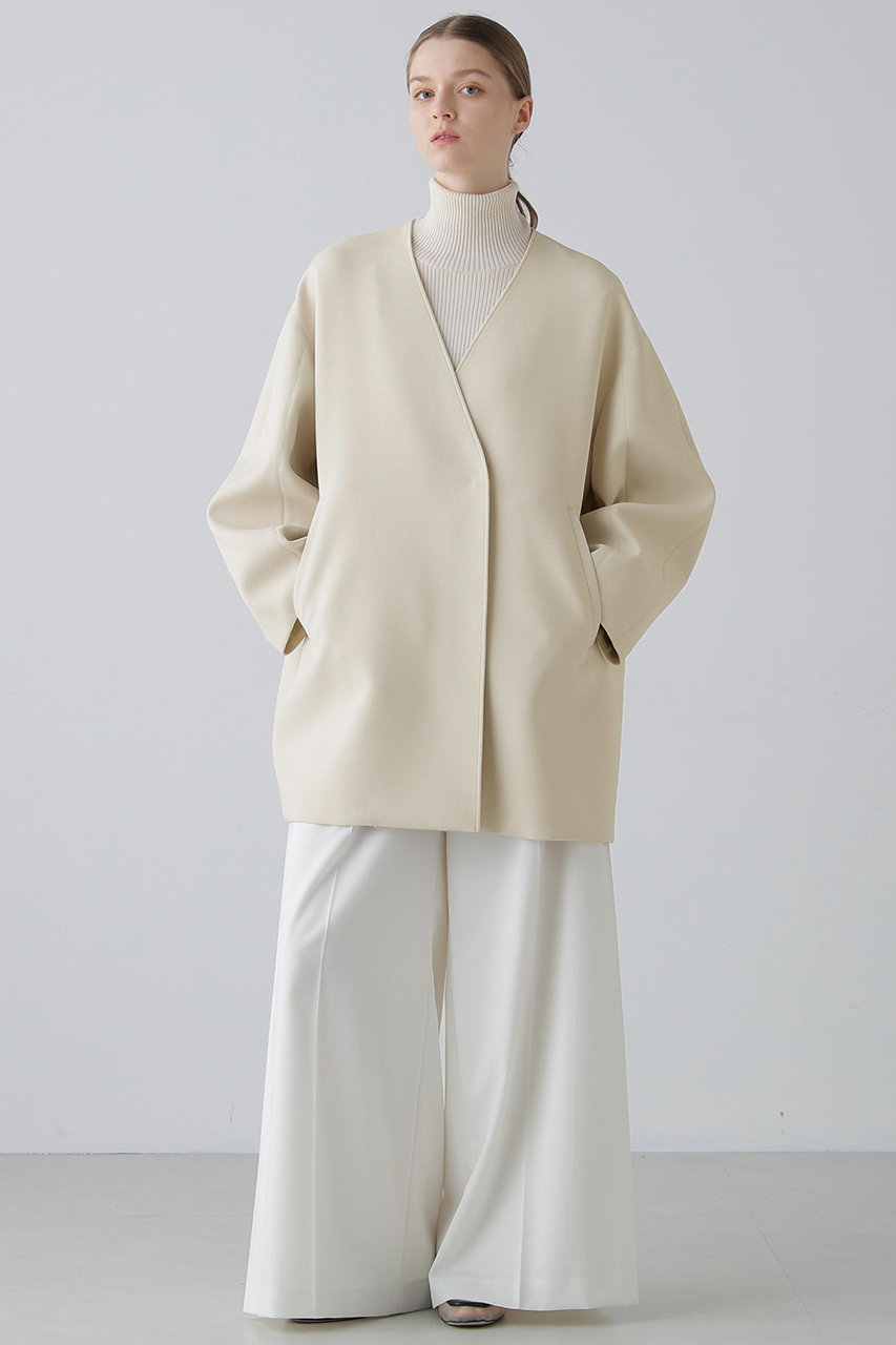 極美品 アドーア ADORE ギマボンディングパイピングジャケット グレージュ 極美品 アドーア ADORE ギマボンディングパイピングジャケット