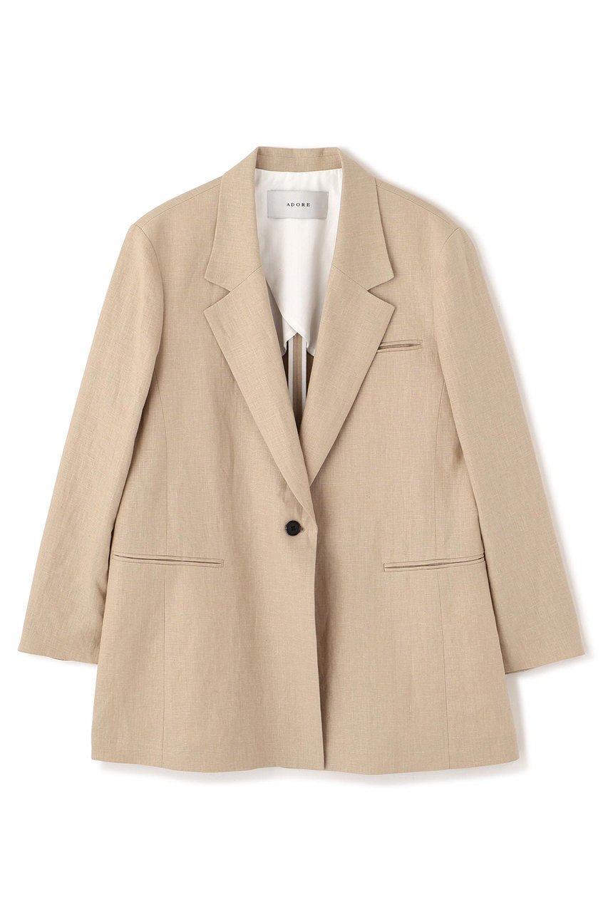ADORE(アドーア)｜【予約販売】コンパクト麻ジャケット/ベージュ の