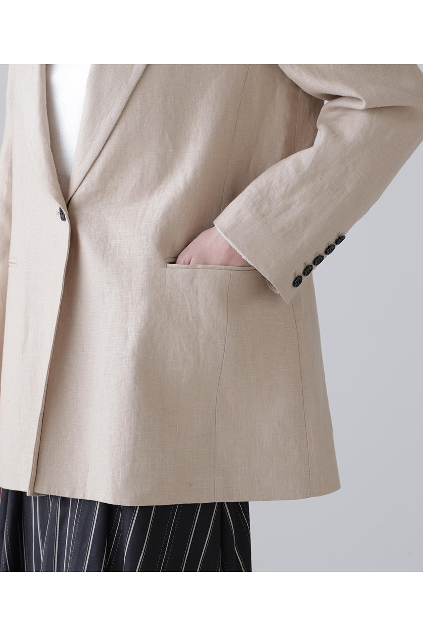 ADORE アドーア　今季　新作　美品　ベージュ ADORE(アドーア)｜コンパクト麻ジャケット/ベージュ の通販｜ELLESHOP