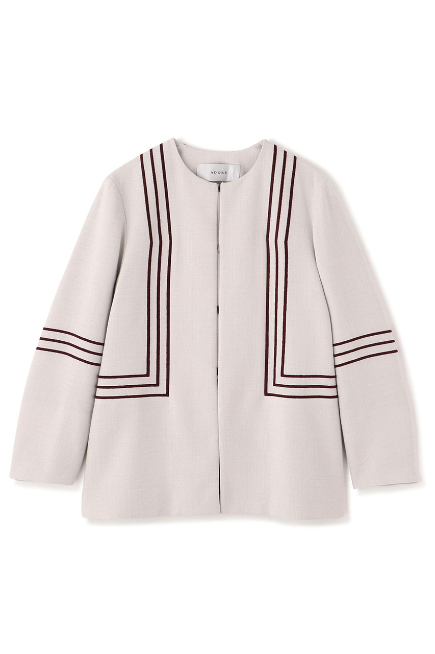 アドーア/ADOREのボールドラインエンブロイダリージャケット(グレー/5316150222)