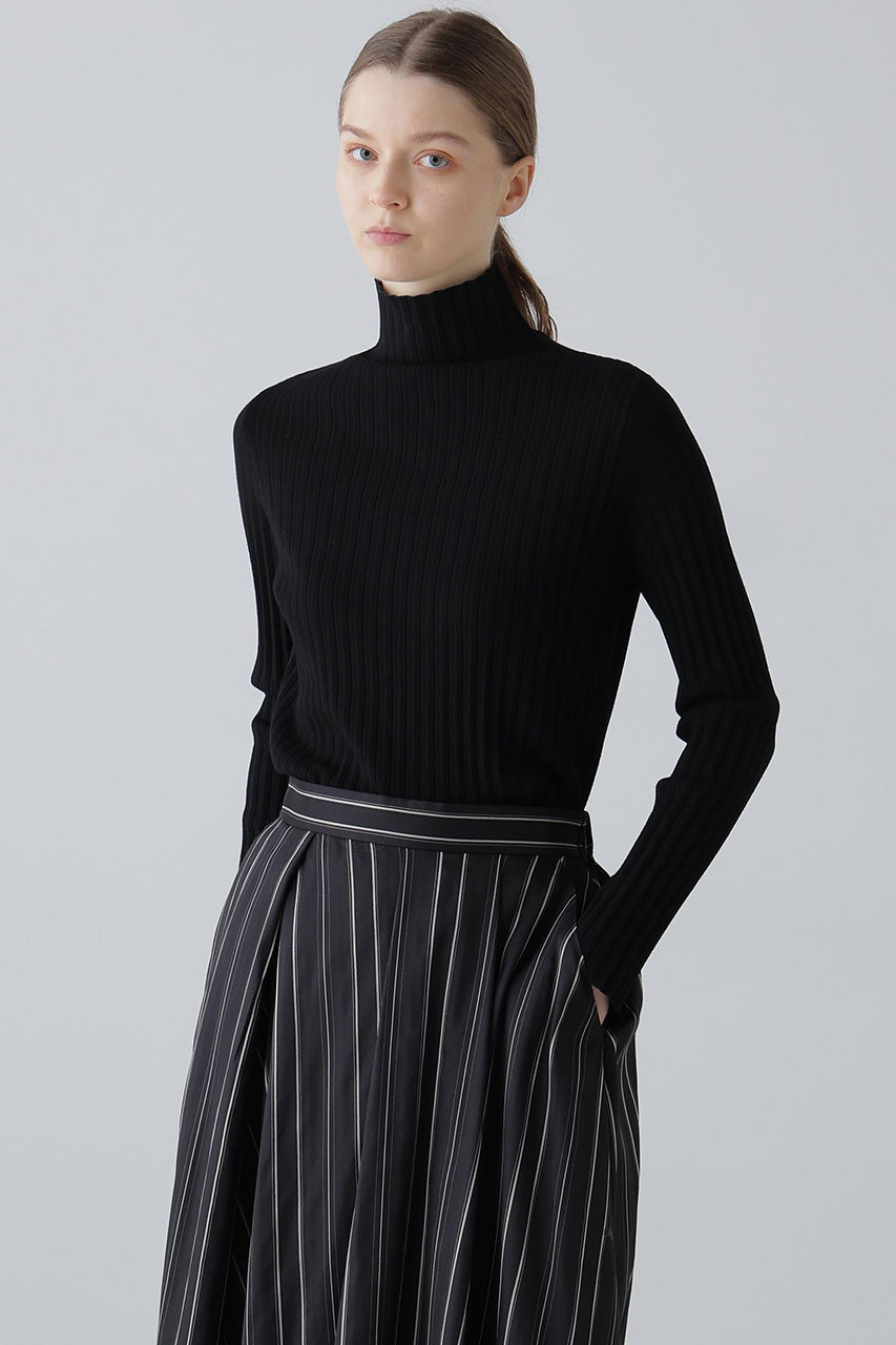 ADORE　ロングワンピース　ハーフプリーツ　ニット　異素材　アドーア　38 ADORE ロングワンピース ハーフプリーツ ニット 異素材 アドーア 38