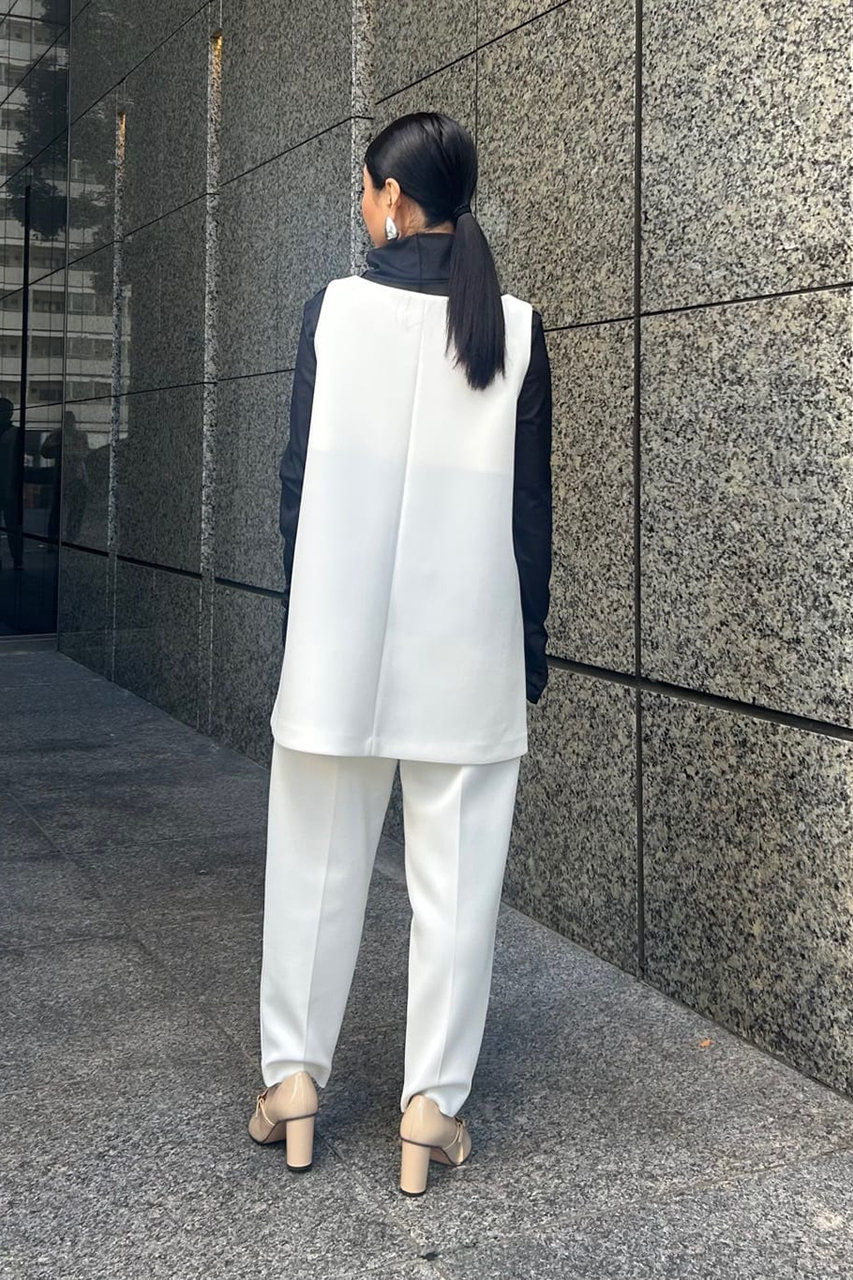 美品 アドーア 定番 23SS シアージャージーカットソー ハイネック 半袖 白 シアージャージーカットソー | ADORE（アドーア） ｜【公式