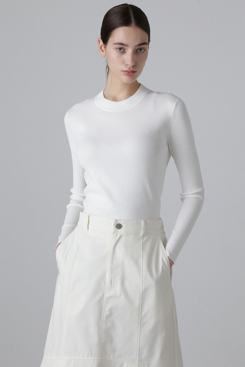 ADORE(アドーア)｜◇ベーシックリブニット/ホワイト の通販｜ELLESHOP