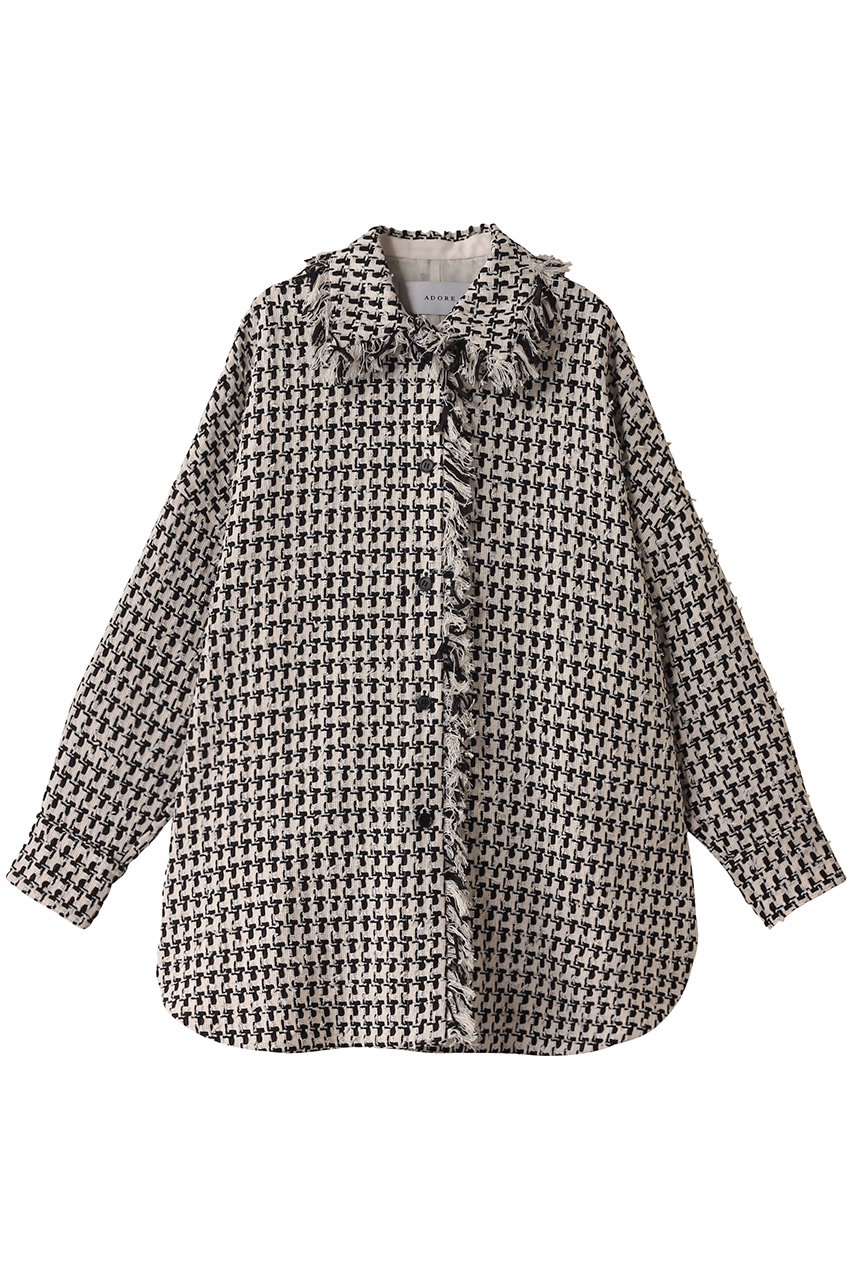 ADORE コットンチェックツィードジャケット (オフホワイト, 38) アドーア ELLE SHOP ADORE コットンチェックツィードジャケット (オフホワイト, 38) アドーア ELLE SHOP