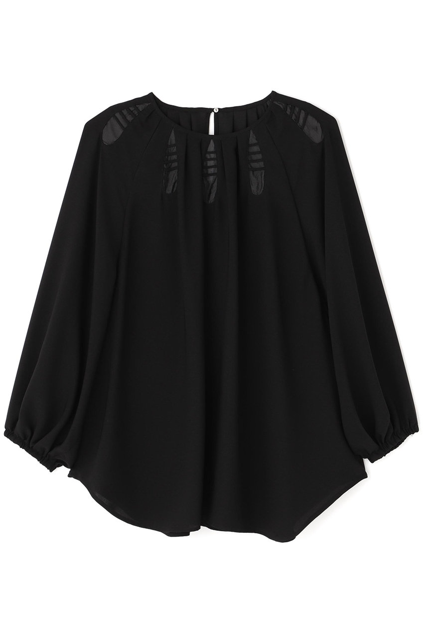 ADORE バックサテンジョーゼットブラウス (ブラック, 38) アドーア ELLE SHOP ADORE バックサテンジョーゼットブラウス (ブラック, 38) アドーア ELLE SHOP