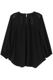 バックサテンジョーゼットブラウス