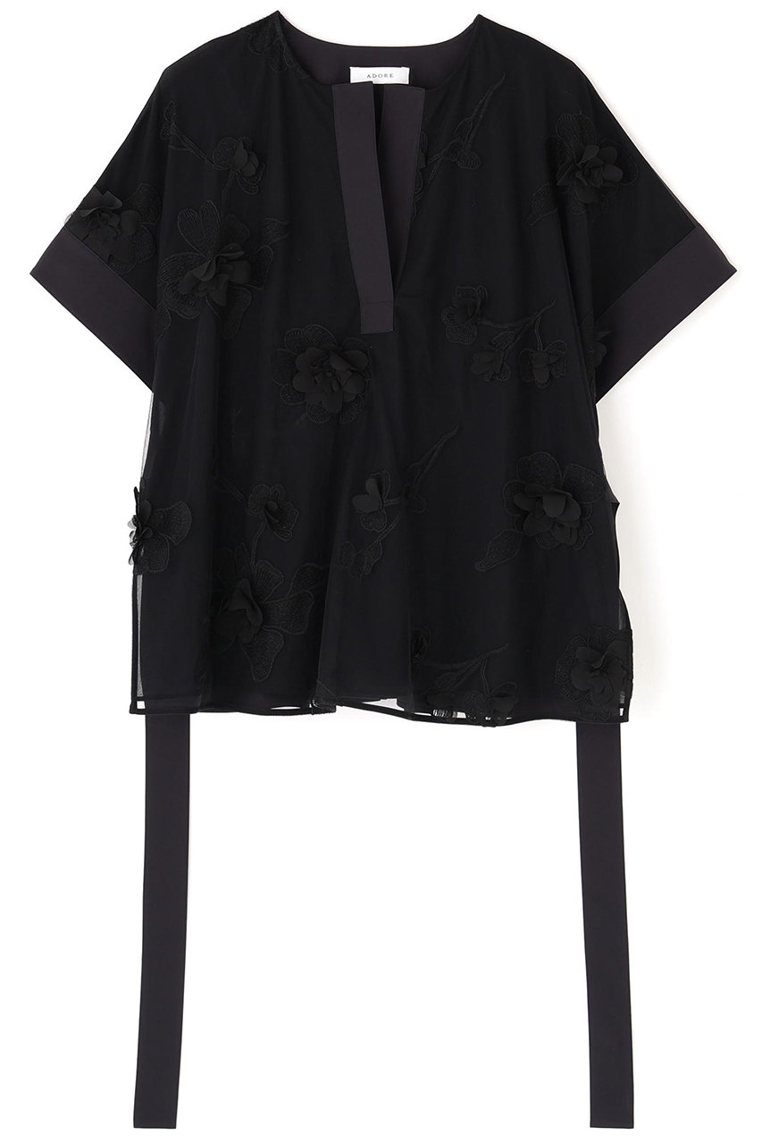 ADORE 3Dレースブラウス (ブラック, 38) アドーア ELLE SHOP ADORE 3Dレースブラウス (ブラック, 38) アドーア ELLE SHOP