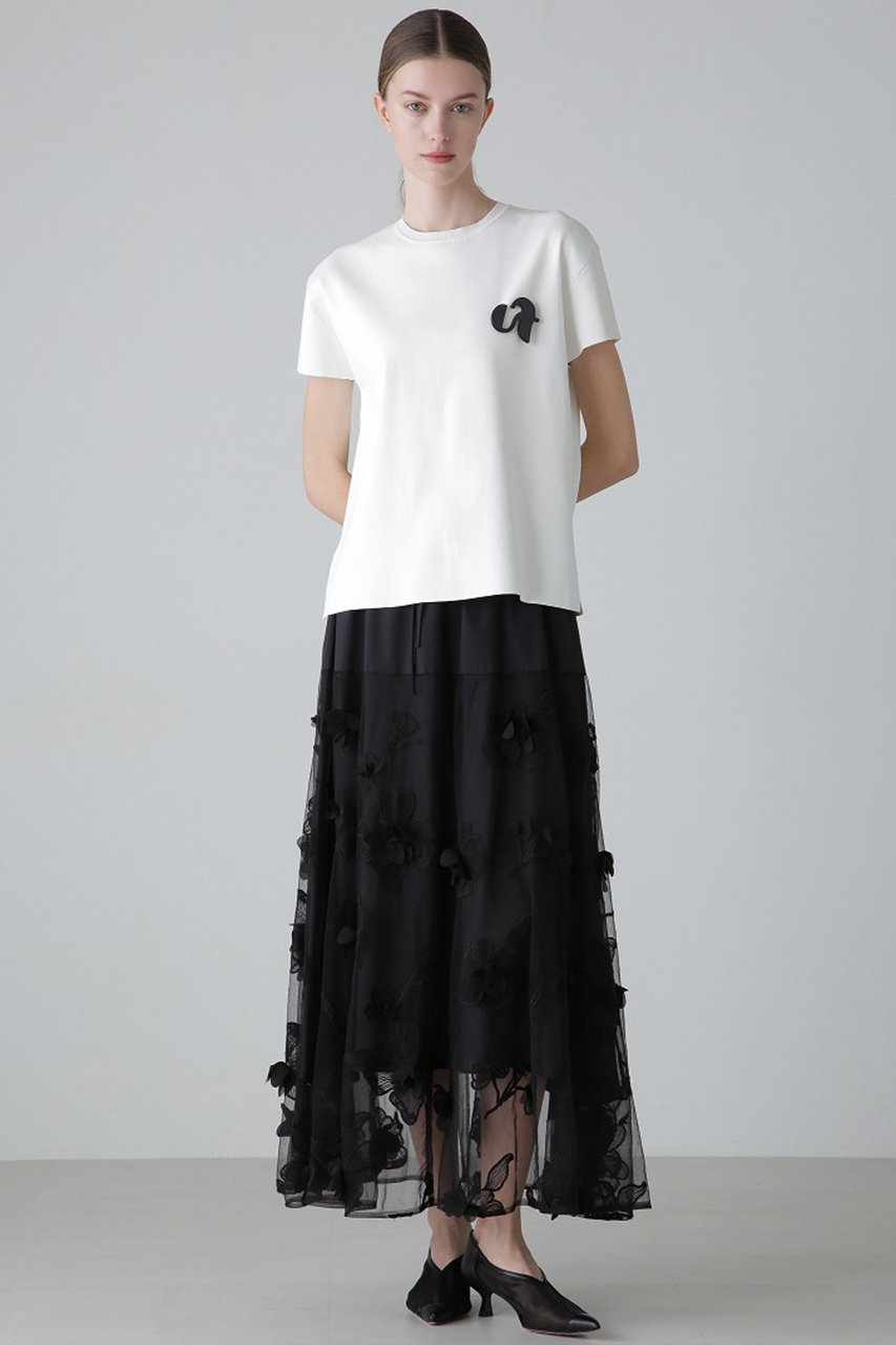 ADORE(アドーア)｜3Dレーススカート/ブラック の通販｜ELLESHOP