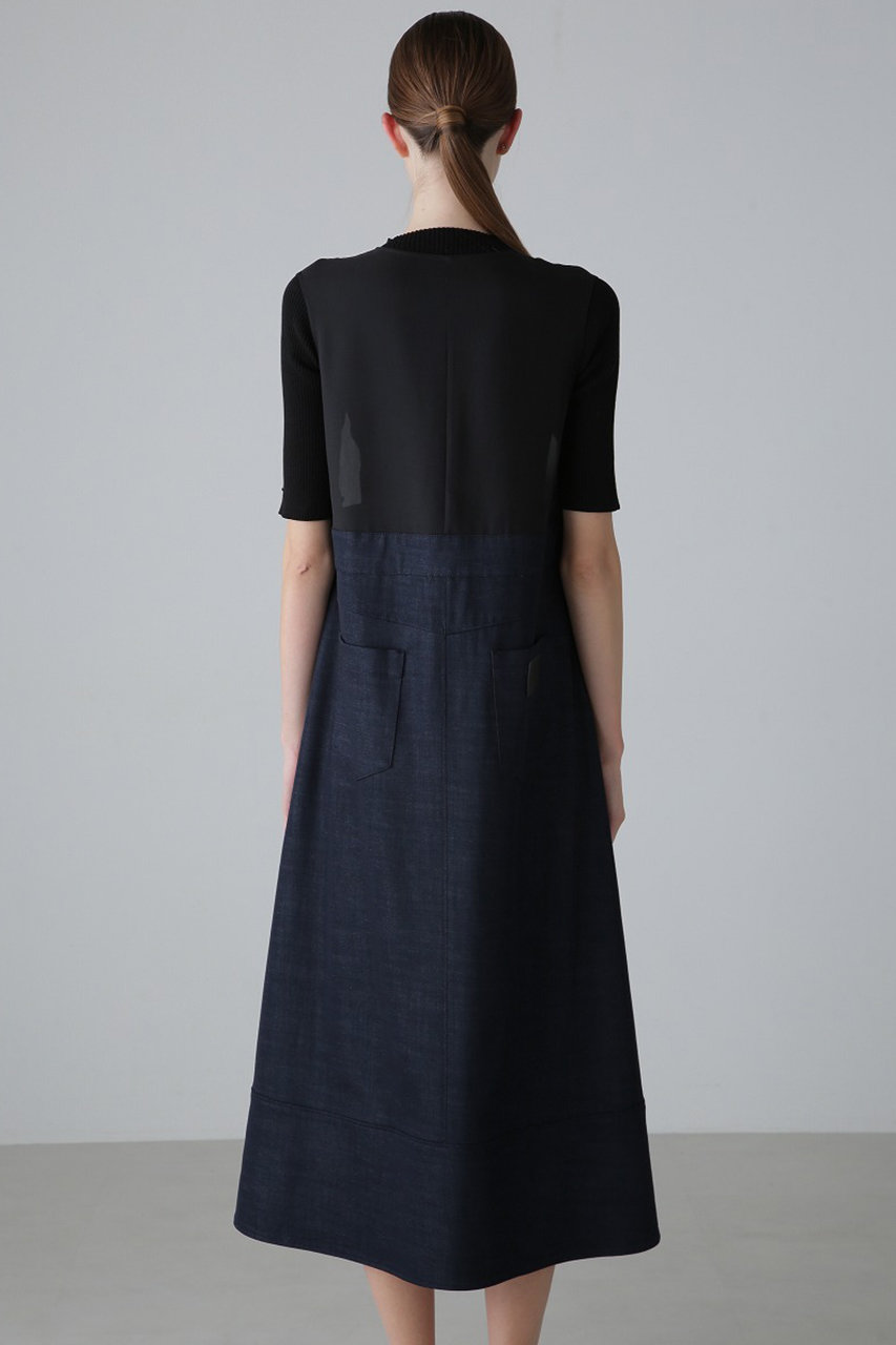 ADORE(アドーア)｜ハイブリッドデニムワンピース/ネイビー の通販