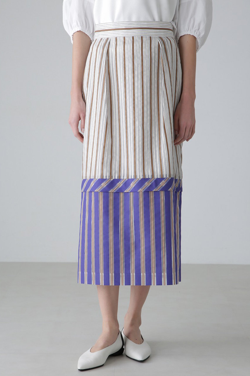 ADORE(アドーア)｜◇ミックスストライプスカート/ブルー の通販