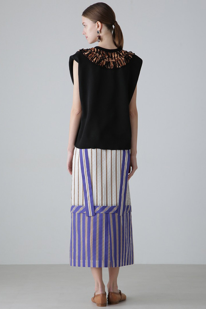 アドーア ADORE 19AW マルチストライププリーツスカート ロング 内