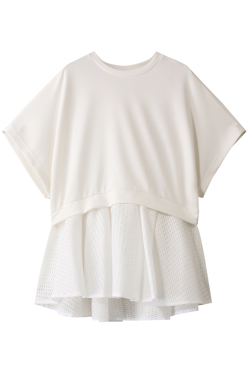 アドーア/ADOREのマットストレッチダンボールカットソー(ホワイト/5315160414)