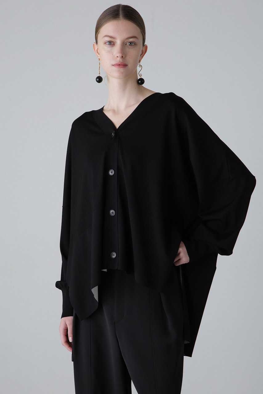【美品】ADORE アドーア ウールロングカーディガン スリット ブラック ADORE(アドーア)｜ラスターストレッチカーディガン/ブラック の