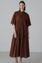 ◆コットンナイロンタフタワンピース アドーア/ADORE ブラウン