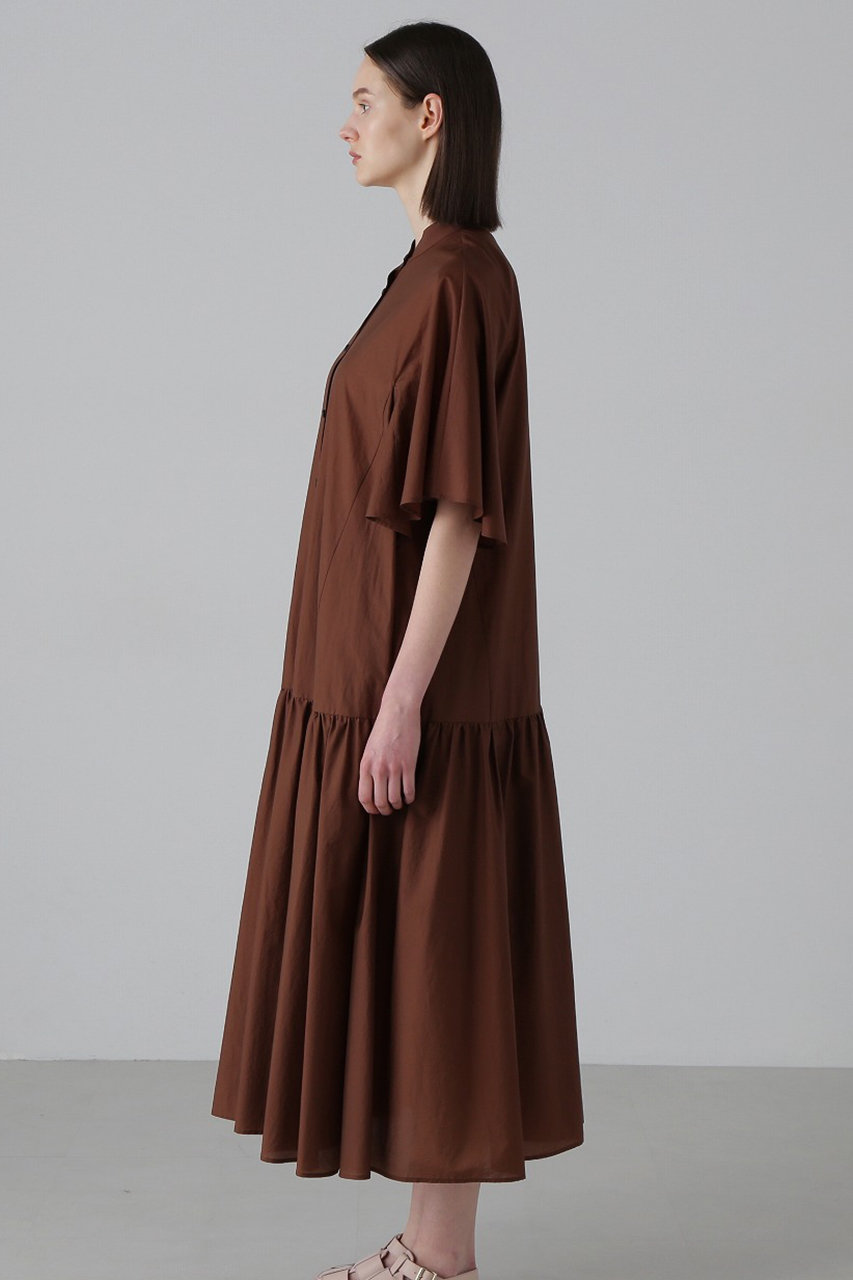 ADORE(アドーア)｜◇コットンナイロンタフタワンピース/ブラウン の