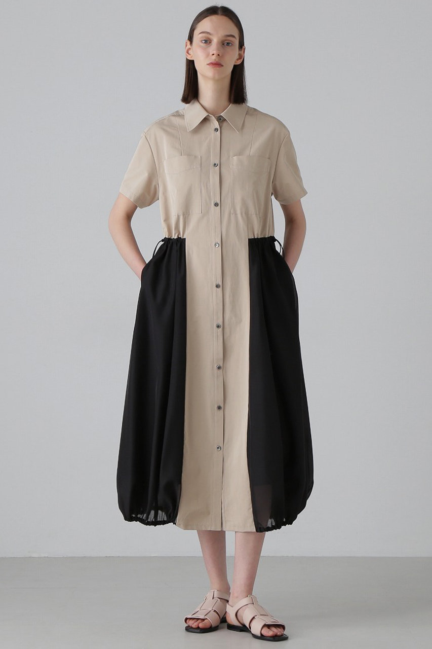 ADORE ハイマルチタフタワンピース (ベージュ, 38) アドーア ELLE SHOP ADORE ハイマルチタフタワンピース (ベージュ, 38) アドーア ELLE SHOP