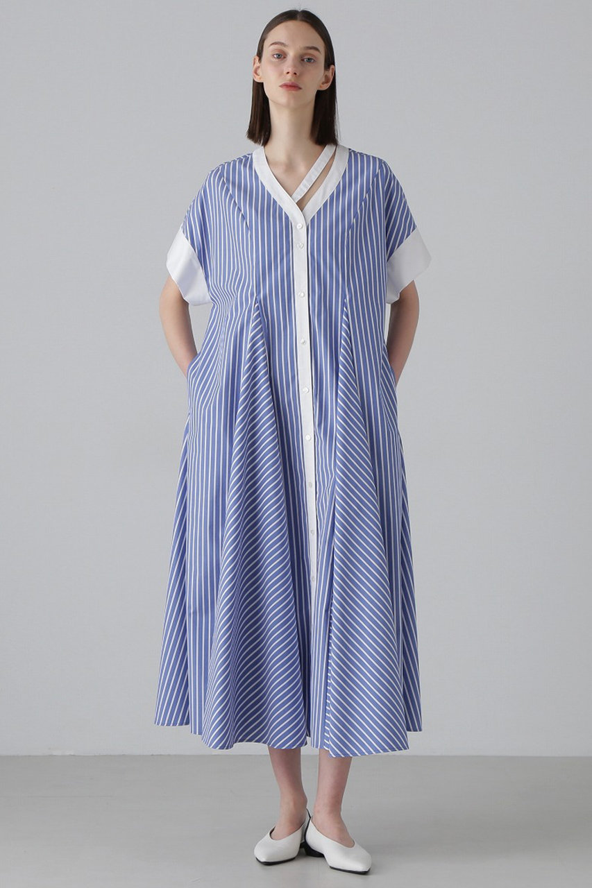 美品 アドーア ADORE ストライプシャツワンピース 38