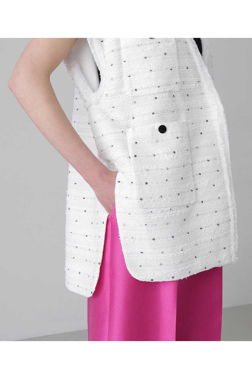 アドーア（ADORE）/◆フラワースパングルツィードジャケット ADORE(アドーア)｜◇フラワースパングルツィードジャケット/ホワイト