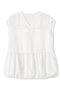 ◆プレーンストレッチブラウス アドーア/ADORE ホワイト